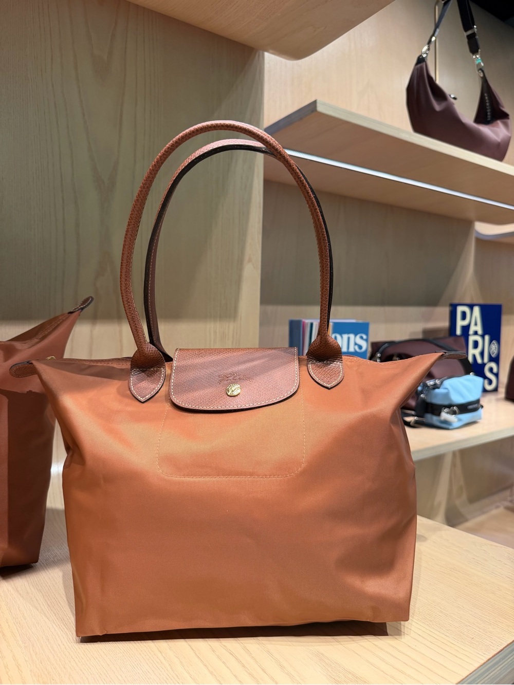 New! 🤎Longchamp Cognac Le Pliage M Tote - Picture 2 of 9